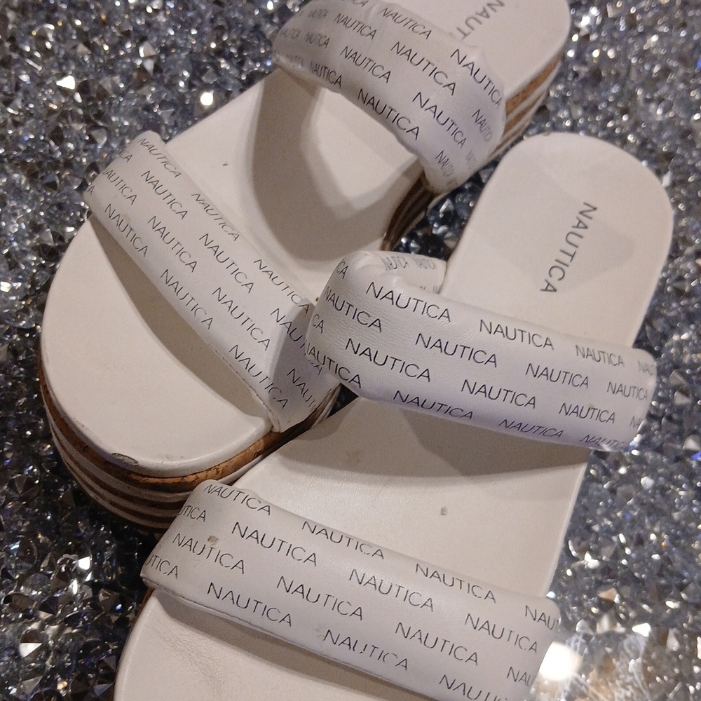 Nautica Women's Branded White Sandals